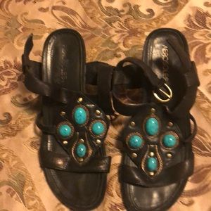 Aerosoles turquoise embellished Sandals